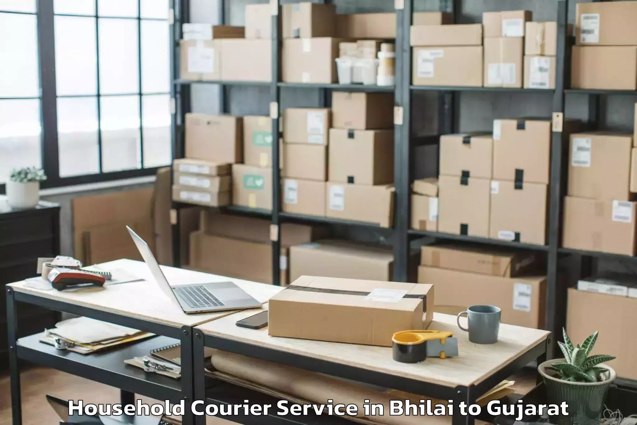 Trusted Bhilai to Madhavkampa Household Courier